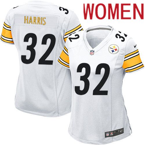 Women Pittsburgh Steelers #32 Franco Harris Nike White Game NFL Jersey